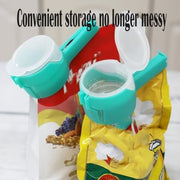 Reusable Bag-Sealing Clip with Pour Spout – White