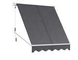 Outdoor Blinds, 2.1 x 2.1m Privacy Screen Window Blind Retractable Pivot Arm Awning Canopy Sun Shade Waterproof Gazebo Awnings for Home Patio, with Mounting Bracket Hand Crank Grey