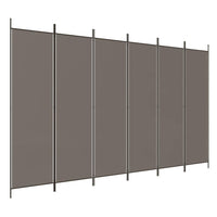 'vidaXL 6-Panel Room Divider in Black - Versatile and Foldable Partition, Made with Durable Fabric and Iron, Ideal for Bedroom and Living Room