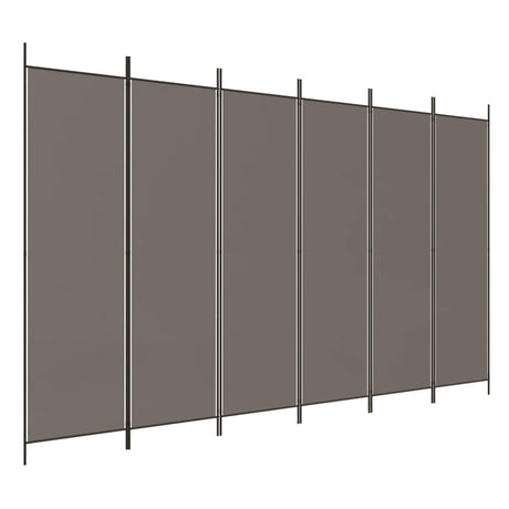'vidaXL 6-Panel Room Divider in Black - Versatile and Foldable Partition, Made with Durable Fabric and Iron, Ideal for Bedroom and Living Room
