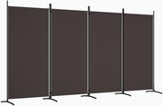 Brown 4-Panel Fabric Room Divider – 346 × 180cm