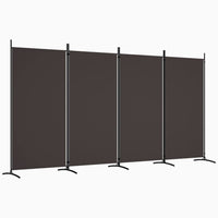 vidaXL Modern Room Divider with Foldable Design, 5-Panel Fabric Divider in White, Privacy Screen for Living Room and Bedroom, 433x180 cm