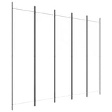 'vidaXL 6-Panel Room Divider in Black - Versatile and Foldable Partition, Made with Durable Fabric and Iron, Ideal for Bedroom and Living Room