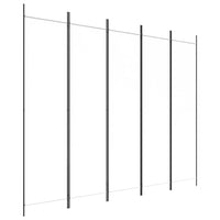 'vidaXL 6-Panel Room Divider in Black - Versatile and Foldable Partition, Made with Durable Fabric and Iron, Ideal for Bedroom and Living Room