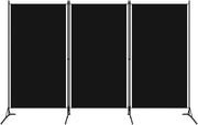 3-Panel Fabric Room Divider with Iron Frame – 4 Colours