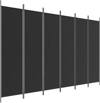 'vidaXL 6-Panel Room Divider in Black - Versatile and Foldable Partition, Made with Durable Fabric and Iron, Ideal for Bedroom and Living Room
