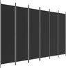 'vidaXL 6-Panel Room Divider in Black - Versatile and Foldable Partition, Made with Durable Fabric and Iron, Ideal for Bedroom and Living Room