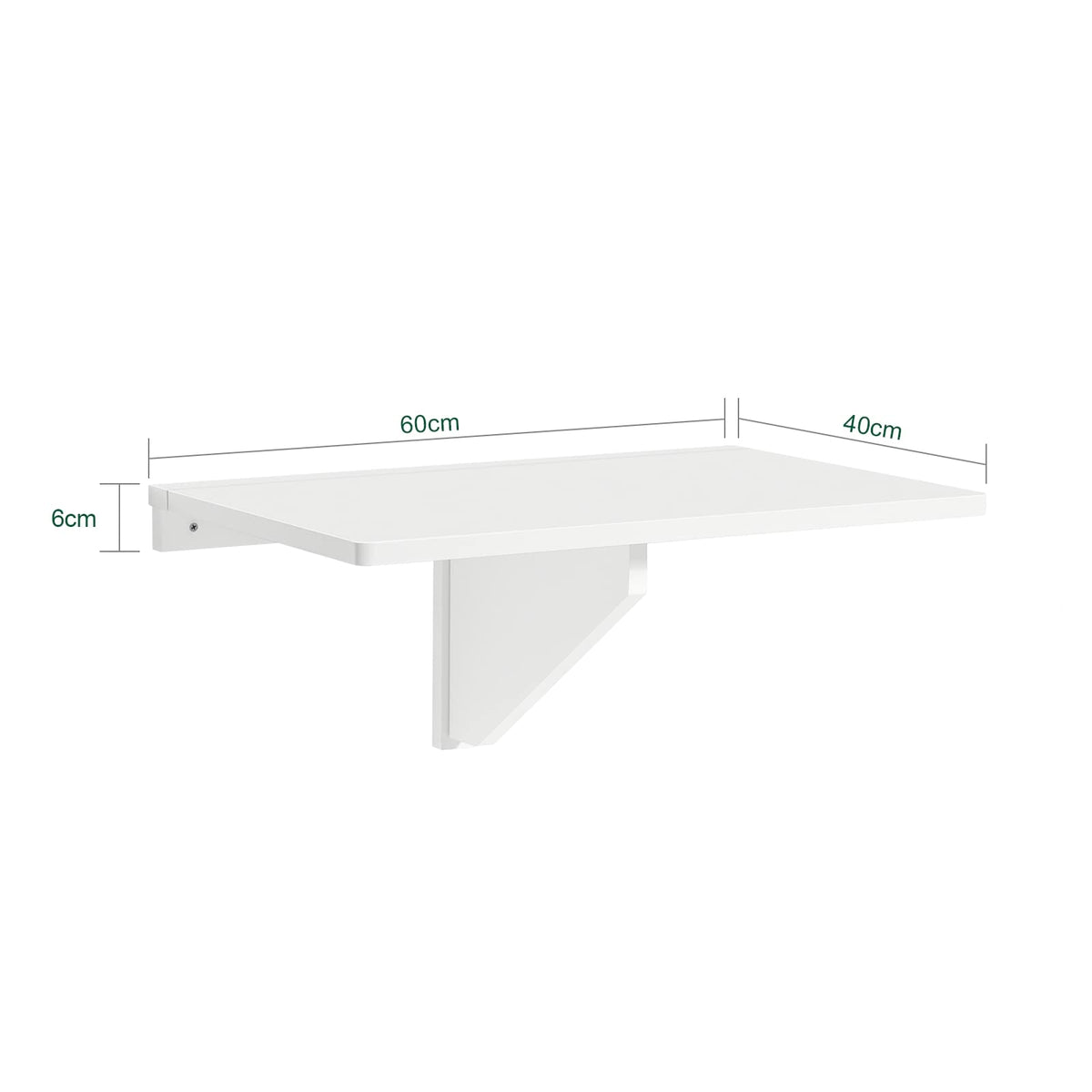 60 × 40 cm White Wall-Mounted Folding Table