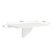 60 × 40 cm White Wall-Mounted Folding Table
