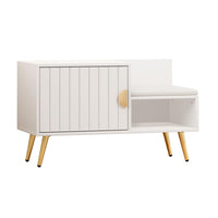 White Padded Shoe Storage Bench – Up to 6 Pairs