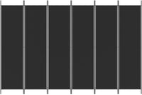 'vidaXL 6-Panel Room Divider in Black - Versatile and Foldable Partition, Made with Durable Fabric and Iron, Ideal for Bedroom and Living Room