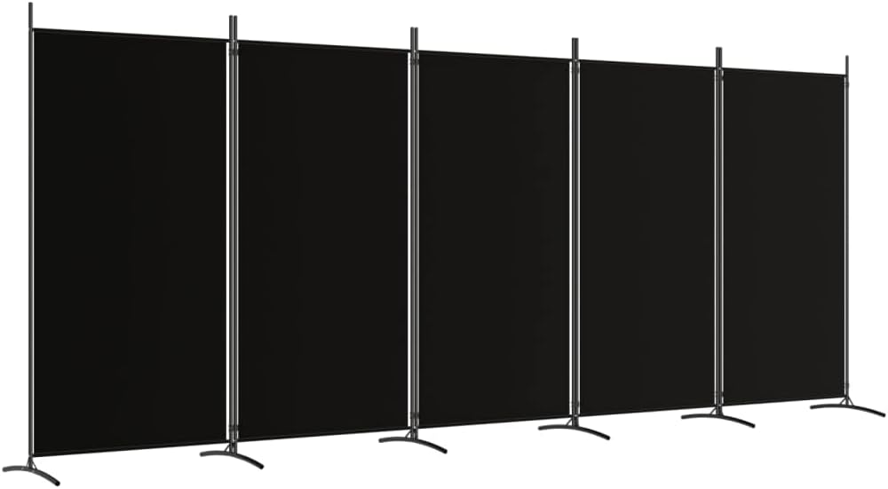 5-Panel Fabric Room Divider with Iron Frame – 4 Colours