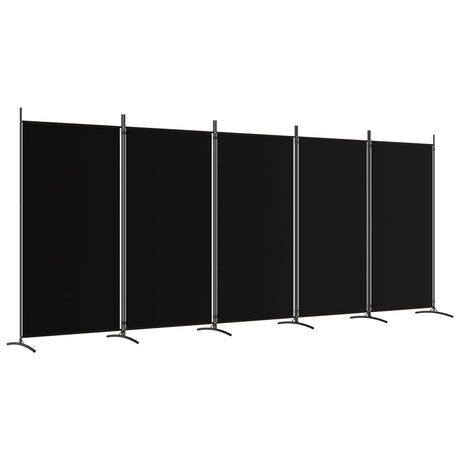 vidaXL Modern Room Divider with Foldable Design, 5-Panel Fabric Divider in White, Privacy Screen for Living Room and Bedroom, 433x180 cm