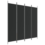 'vidaXL 6-Panel Room Divider in Black - Versatile and Foldable Partition, Made with Durable Fabric and Iron, Ideal for Bedroom and Living Room