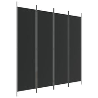'vidaXL 6-Panel Room Divider in Black - Versatile and Foldable Partition, Made with Durable Fabric and Iron, Ideal for Bedroom and Living Room