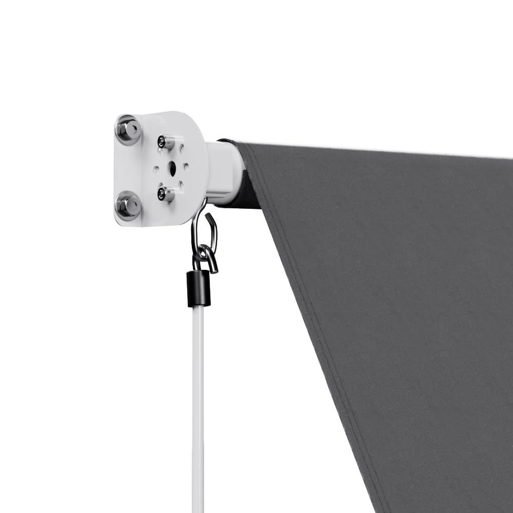 2.1 × 2.1 m Manual Retractable Outdoor Blind – Grey