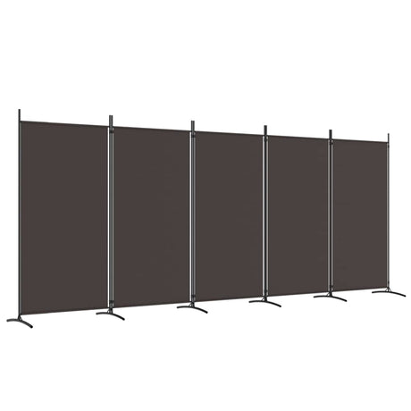 vidaXL Modern Room Divider with Foldable Design, 5-Panel Fabric Divider in White, Privacy Screen for Living Room and Bedroom, 433x180 cm