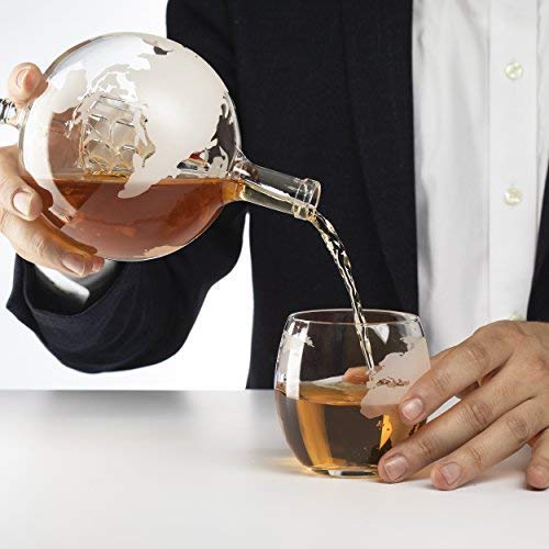 850 ml Globe Whisky Decanter Set with Globe Glasses