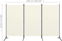 3-Panel Fabric Room Divider with Iron Frame – 4 Colours