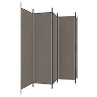 'vidaXL 6-Panel Room Divider in Black - Versatile and Foldable Partition, Made with Durable Fabric and Iron, Ideal for Bedroom and Living Room