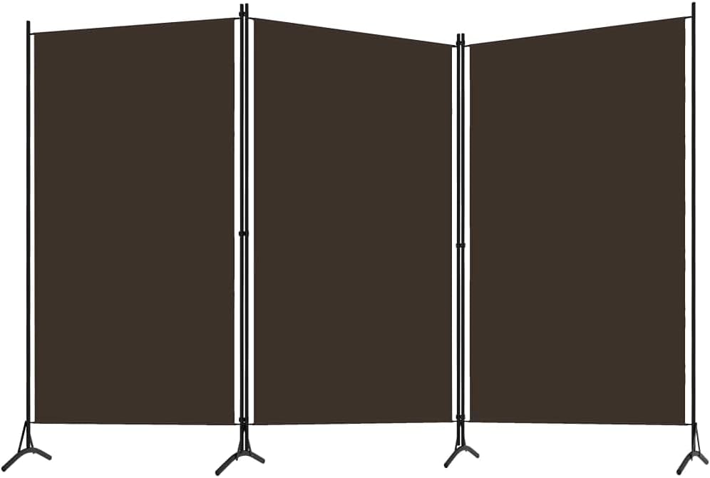 3-Panel Fabric Room Divider with Iron Frame – 4 Colours