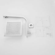 8-Inch Square Rain Shower with Gooseneck Wall Arm