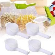 Reusable Bag-Sealing Clip with Pour Spout – White