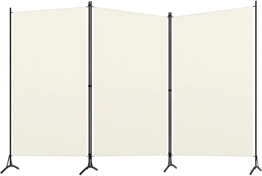 3-Panel Fabric Room Divider with Iron Frame – 4 Colours