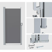 2 × 3 m Retractable Outdoor Privacy Screen – Grey