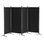 Black 4-Panel Folding Fabric Room Divider