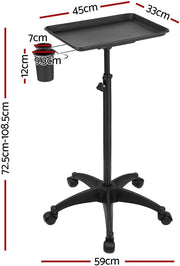 Embellir Adjustable Salon Tray Trolley – 5-Wheel Base