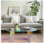 Iridescent Acrylic Oval Coffee Table