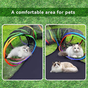 Pop-Open Mesh Cat Tent & Play Tunnel – Orange or Rainbow