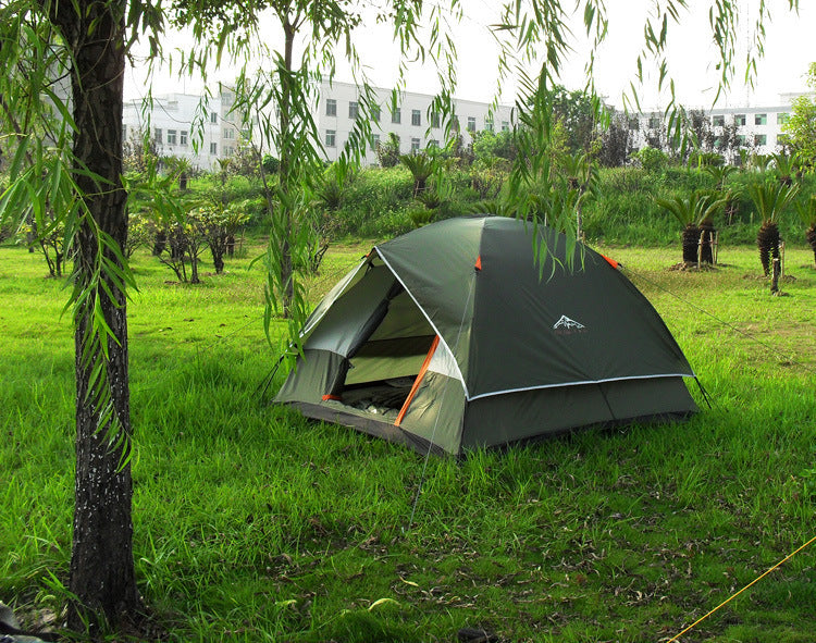 PU-Rated Double-Layer Camping Tent – Blue or Green