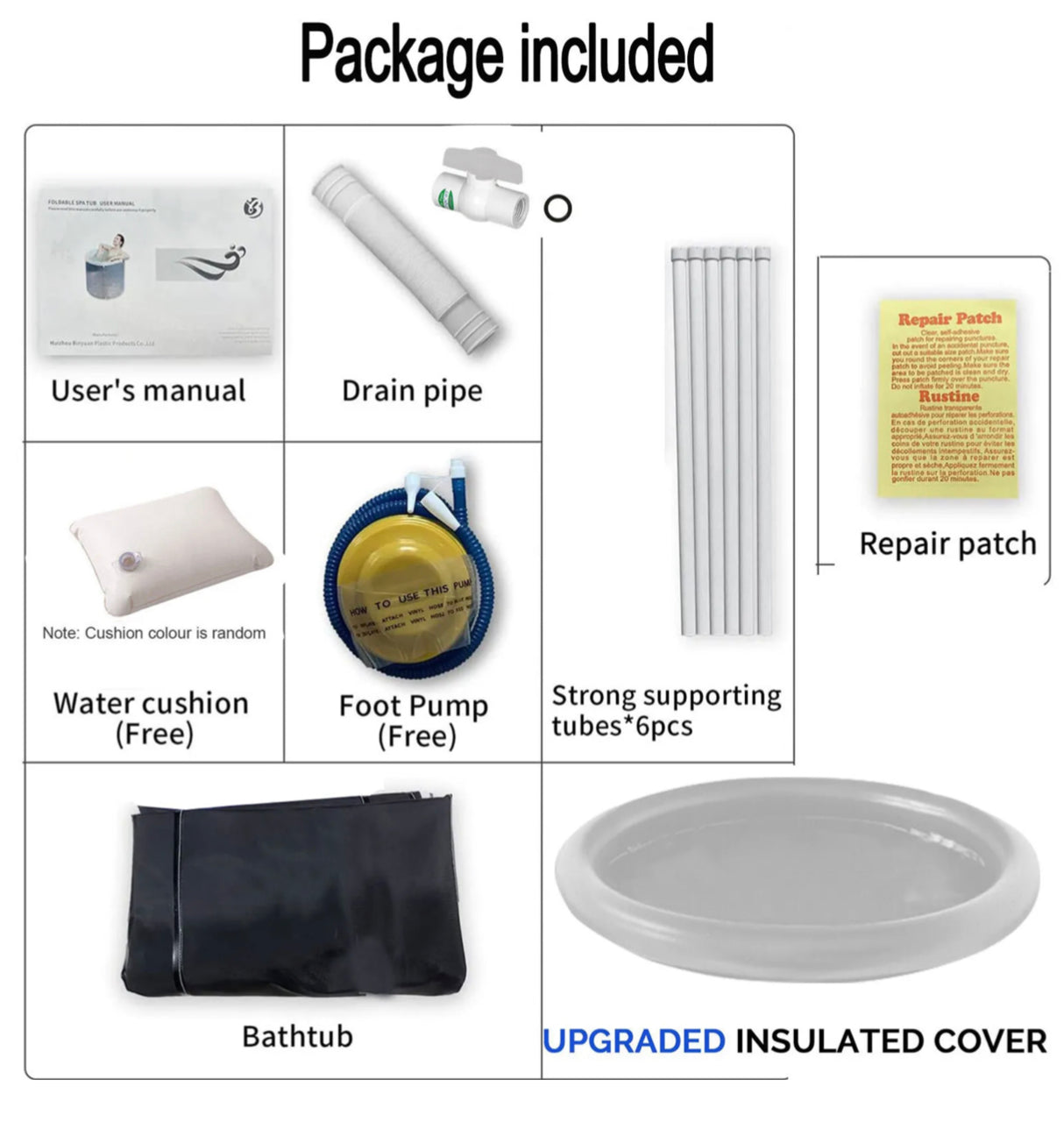 Portable Ice Bath Tub Athletes Cold Hot Water Therapy Folding Bathtub