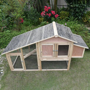 168 cm Wooden Chicken Coop & Rabbit Hutch with Run