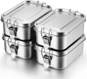 4-Piece 550 ml Stainless-Steel Bento Box Set