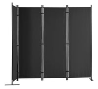 224 × 171 cm 4-Panel Folding Room Divider – Black or White