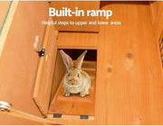 Fir-Wood Rabbit Hutch & Small-Animal Enclosure – 100 × 100 × 96 cm
