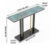 Emerald-Green Marble Console Table