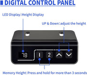 Electric Standing Desk 110x60cm (43.3"x23.6"), Height Adjustable Standing Desk with Splice Board, Stand Up Desk with Backpack Hook and Memory Smart Handset