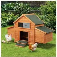 Large Wooden Chicken Coop & Rabbit Hutch with Run
