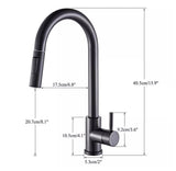 Solid Brass WELS Kitchen Mixer Tap Sink Pull-Out Faucet 360° Swivel Spout Black