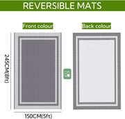 152 × 244 cm Grey & White Reversible Outdoor Rug