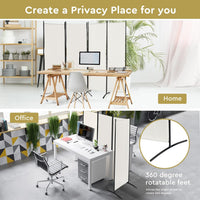 224 × 171 cm 4-Panel Folding Room Divider – Black or White