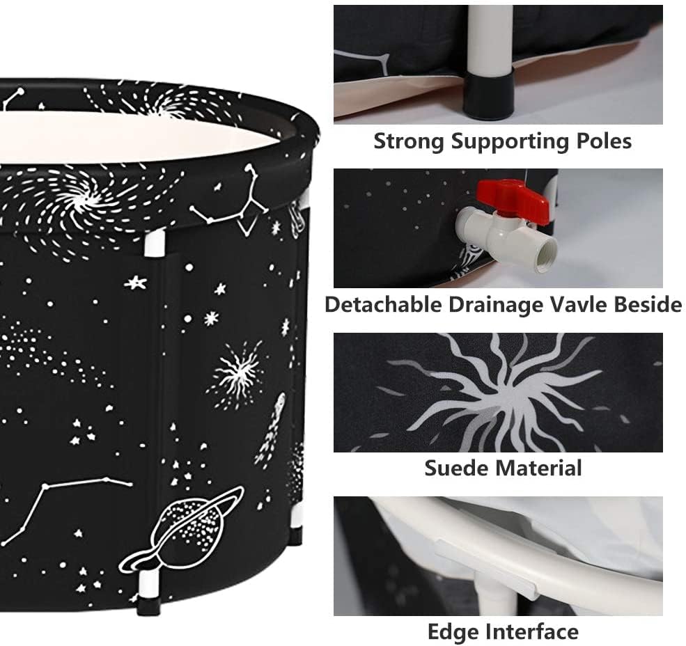 Large Foldable Adult Soaking Tub with Cover – 109 cm