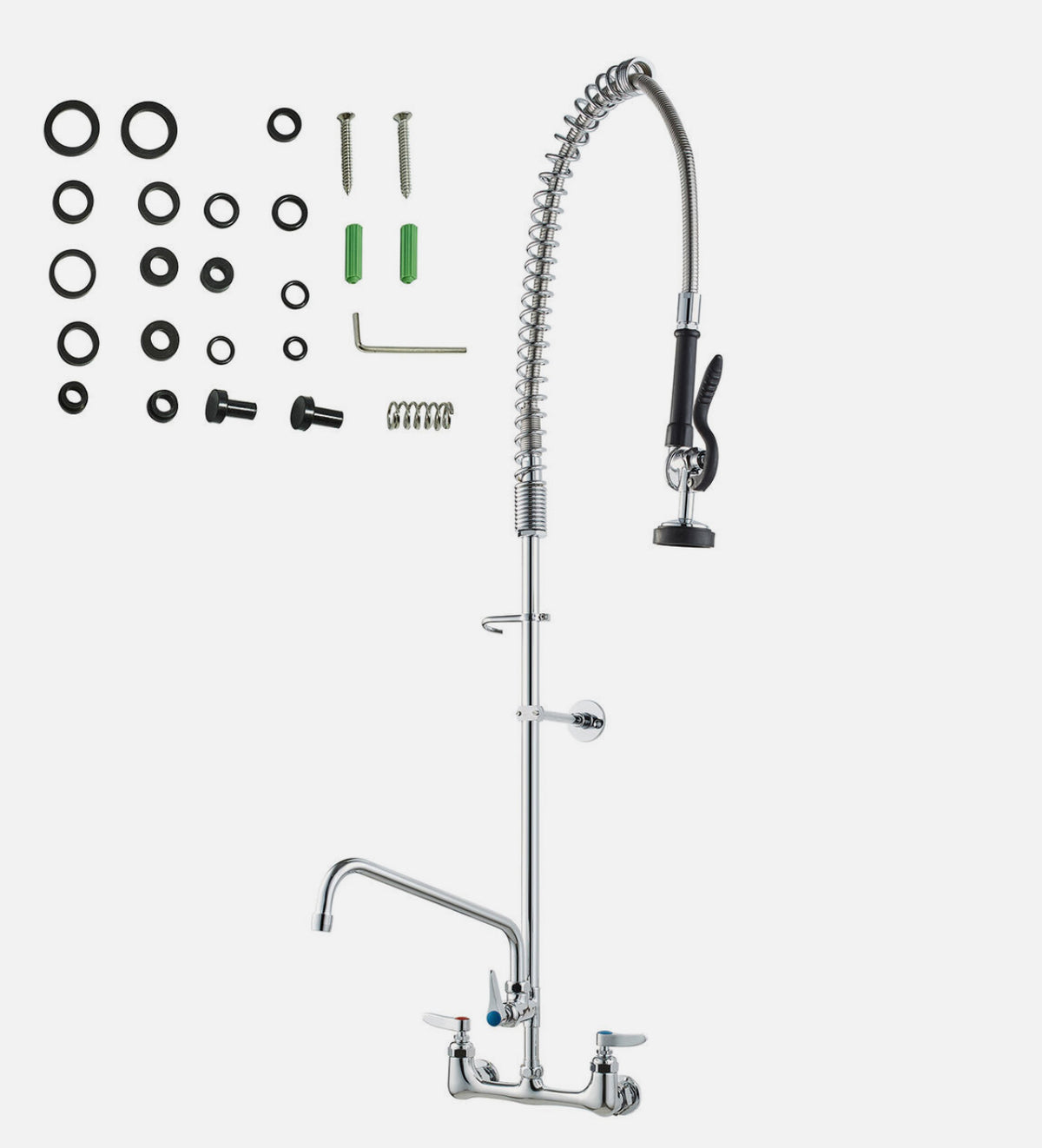 47-Inch Commercial Wall-Mount Pre-Rinse Faucet