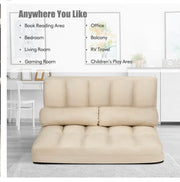 6-Position Foldable Floor Sofa with 2 Pillows