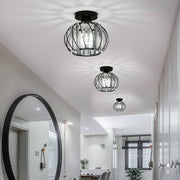 Modern Crystal Ceiling Light Fixture- Industrial Mini Semi Flush Mount Ceiling Lighting LED Crystal Chandeliers Fitting for Kitchen Hallway Dining Rooms Living Room (A-Black)