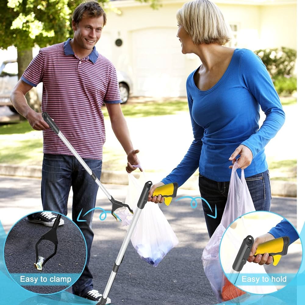 32-Inch Reacher Grabber & Litter Picker – Yellow